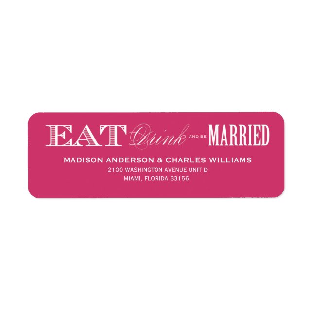 ET ÊTRE MARIÉ | ÉTIQUETTES D'ADRESSE DE RETOUR (Devant)