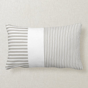 Et gris coussin rayé par Lumbar blanc