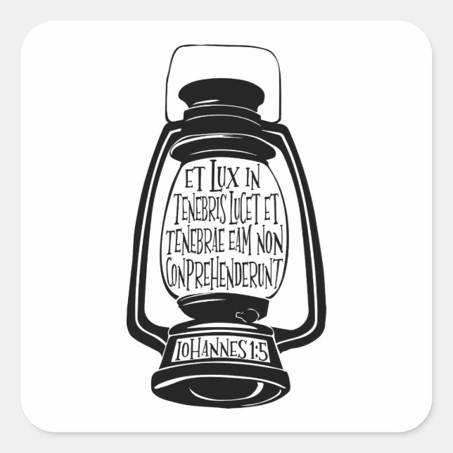Et Lux In Tenebris John 1 in Latin Bible Verse Square Sticker (Front)