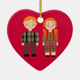 et ornement rouge de coeur d'Andy