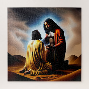 Et Puis Il Y A Man Black Christian Art Puzzle