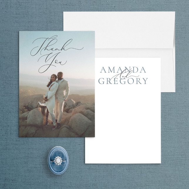 Et Script photo pleine Carte de remerciements élég (Créateur téléchargé)