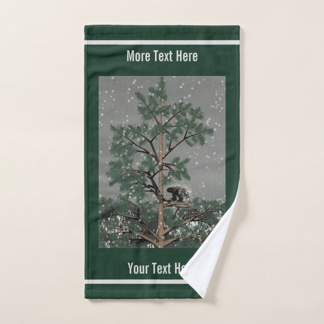 Et Une Porcupine Dans Un Pin Tree (Serviette à main)