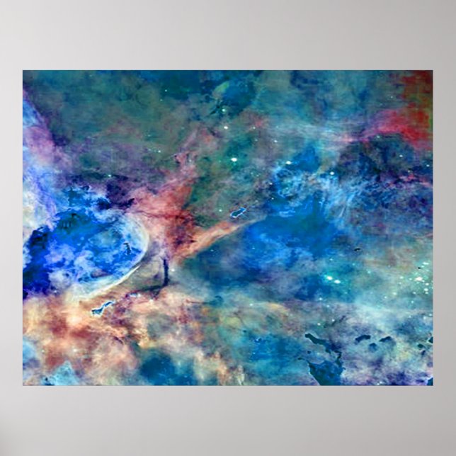 Eta Carinae Nebula Enhanced Blue Value Poster (Devant)