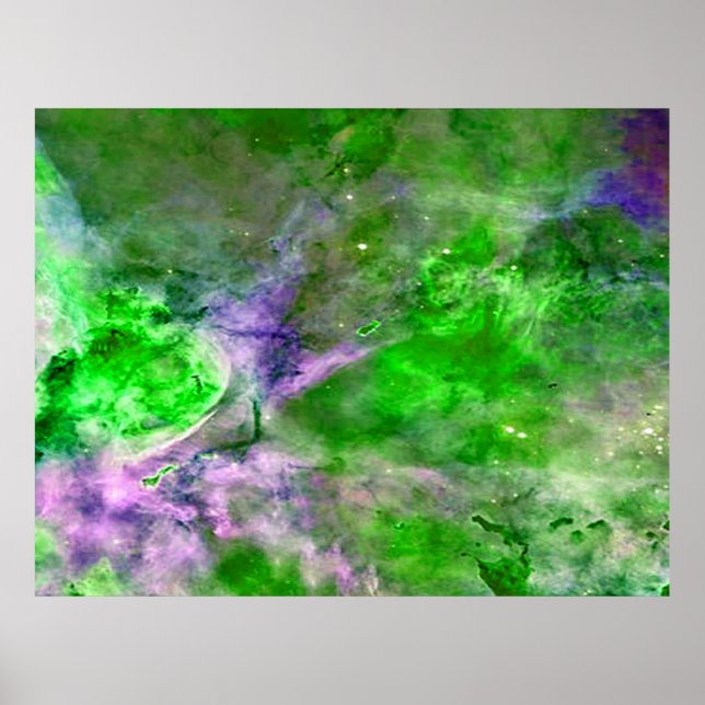 Eta Carinae Nebula Enhanced Green Value Poster (Front)