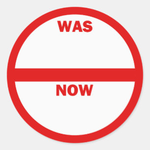 ÉTAIT - MAINTENANT Sticker de vente au détail