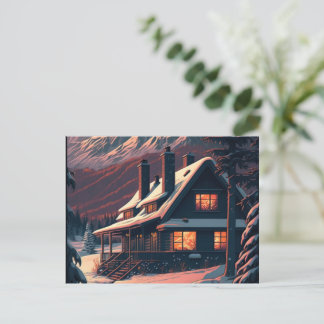 Étaler la fête avec une carte postale hivernale