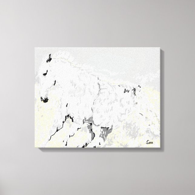 Étalon blanc de toile en mouvement (Recto)