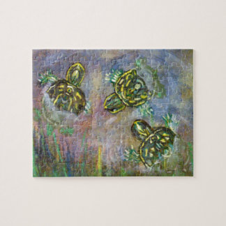 Étang de puzzle d'arc-en-ciel de peinture de