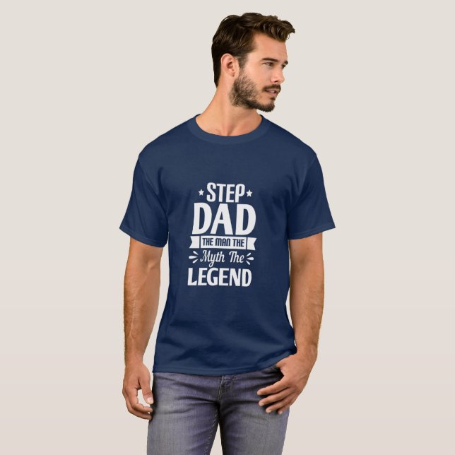 Étape personnalisée Papa T-shirt foncé (Devant entier)