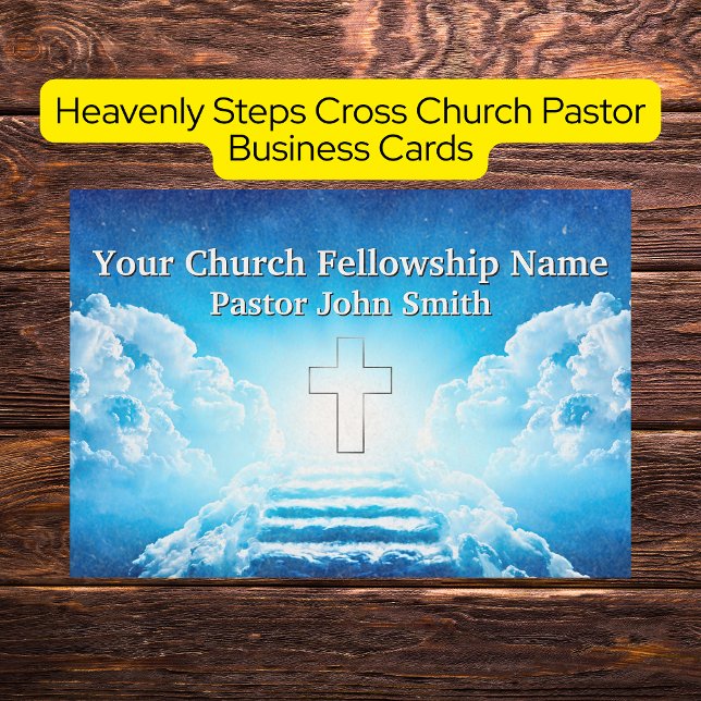 Etapes Célestes Croix Cartes de visite pasteurs (Heavenly Steps Cross Church Pastor Business Cards)