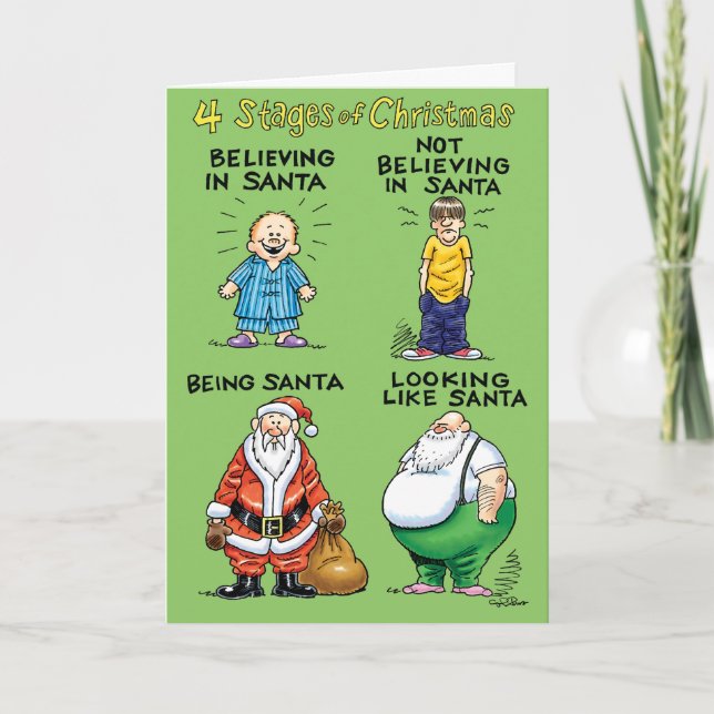 Étapes De Noël Humour Carte De Vacances (Devant)