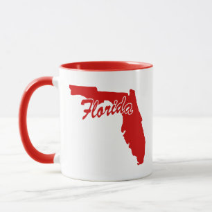 État De Floride Forme Mug Rouge
