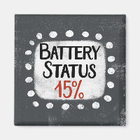 État de la batterie 15 % Réfrigérateur Aimant