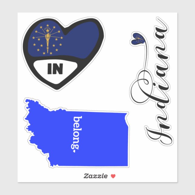État de l'Indiana, Stickers Feuille de dés coupés (Feuille)