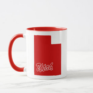 État De L'Utah Forme De Mug Rouge