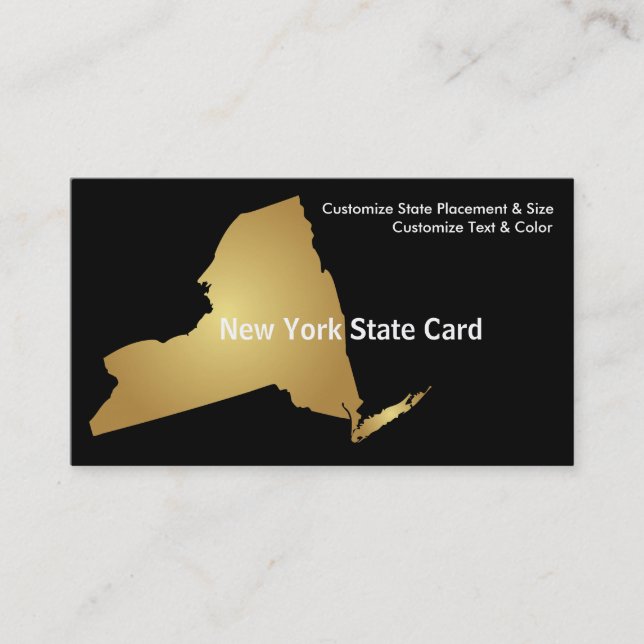 État de New York Carte de visite métal or (Devant)