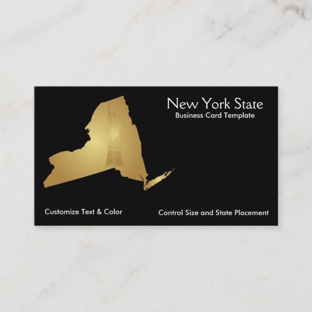 État de New York Carte de visite métal or (Devant)