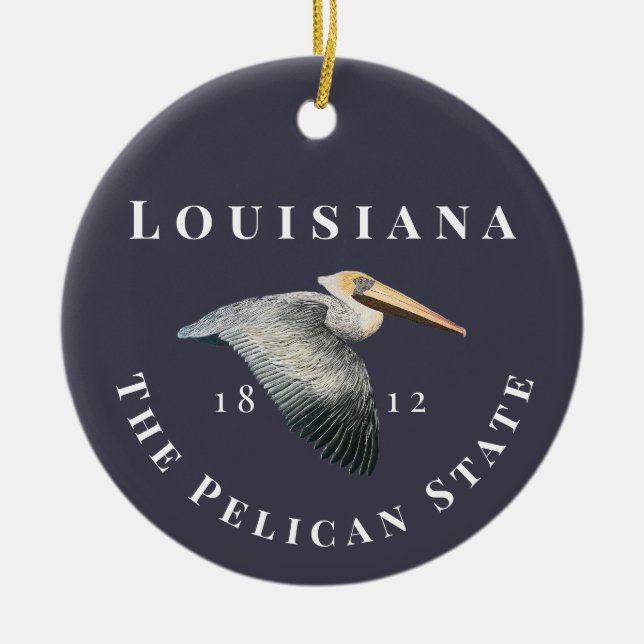 État de Pelican 1812 Ornement en céramique (Devant)