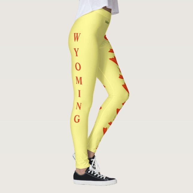 État de Wyoming Flower Indian Paintbrush Leggings (Droite)
