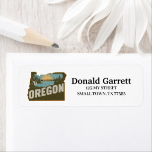 État d'origine Oregon Adresse de couleur rétro