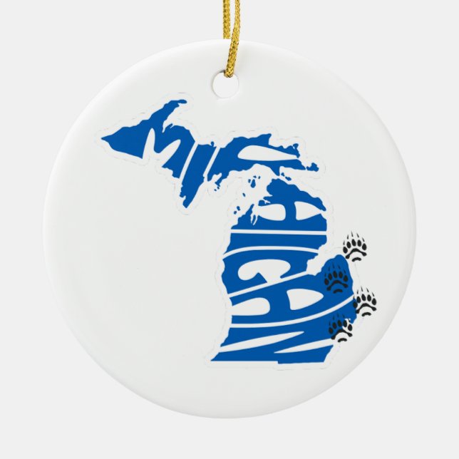 État du Michigan Arbre de Noël Ornement (Devant)