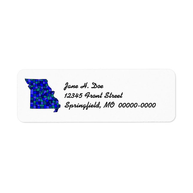 État du Missouri Forme de carte MO Adresse de reto (Devant)