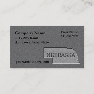 État du Nebraska Carte de visite en pierre taillée