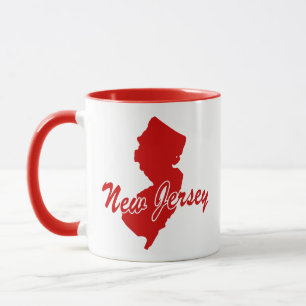 État Du New Jersey En Forme De Mug Rouge