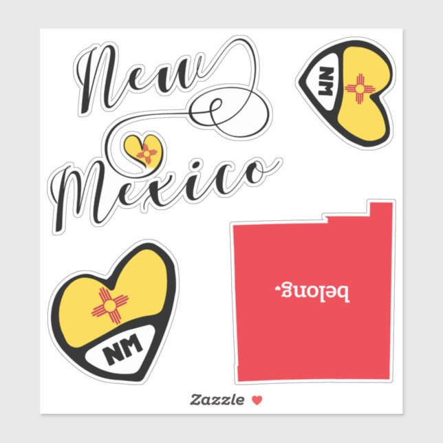 État du Nouveau-Mexique, Feuille de Stickers Coupe (Feuille)