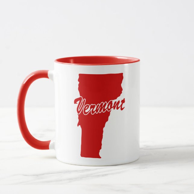 État Du Vermont En Forme De Mug Rouge (Gauche)