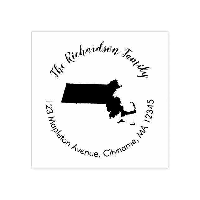 État Massachusetts adresse de retour tampon (Impression)