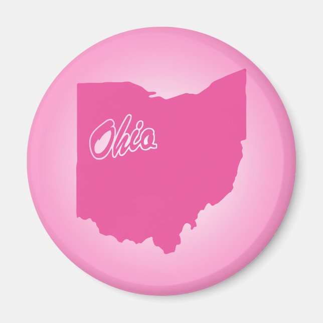 État rose Ohio Magnet (Devant)