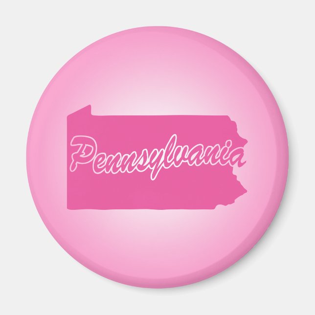 État rose Pennsylvania Magnet (Devant)
