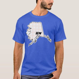 États-Unis Alaska plaid rose TShirt
