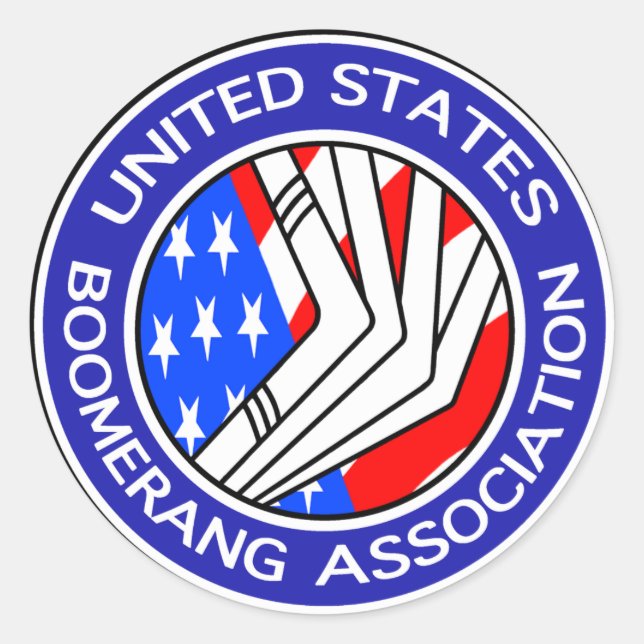 Etats-Unis Boomerang Association petit autocollant (Devant)