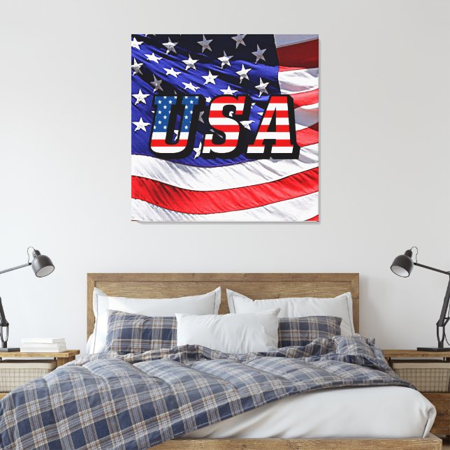 Etats-Unis - Drapeau américain en toile étirée (Insitu(Chambre))