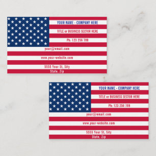 Etats-Unis Drapeau Carte de visite votre propre de