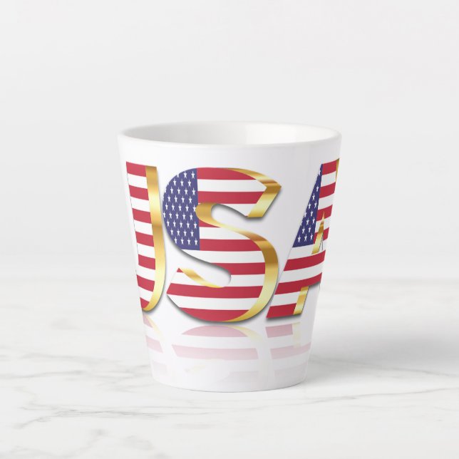 États-Unis Drapeau Latte Mug American Patriotic (Devant)