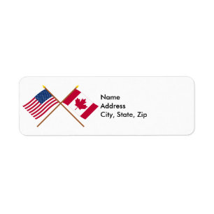 États-Unis et Canada Drapeaux croisés