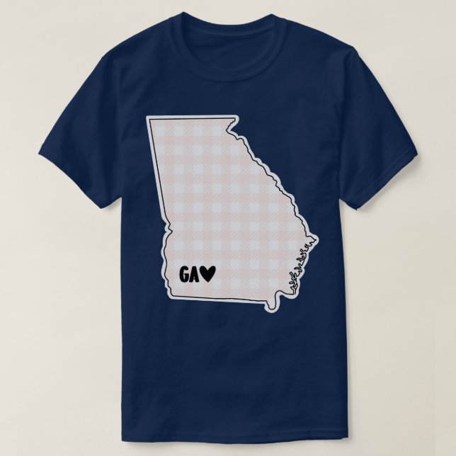 États-Unis Géorgie plaid rose TShirt (Design devant)
