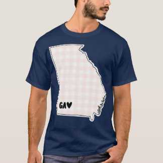 États-Unis Géorgie plaid rose TShirt
