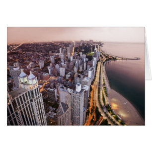 États-Unis, Illinois, Chicago, Vue aérienne du lac