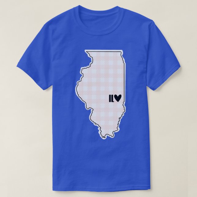 États-Unis Illinois plaid rose TShirt (Design devant)