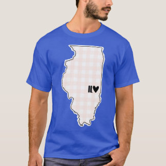 États-Unis Illinois plaid rose TShirt