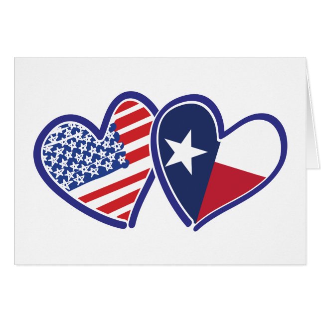 États-Unis-Texas-Coeur-Drapeau (Devant horizontal)