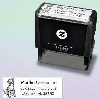 Etched Dog Self-Inking Return Address Stamp