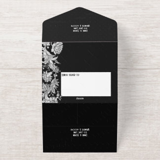 Etched floral All in One Wedding Invite