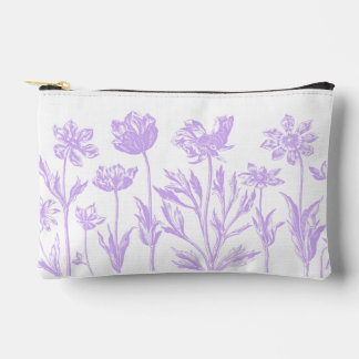 Etched Flowers (Lavender) Fine Art  Accessory Pouch