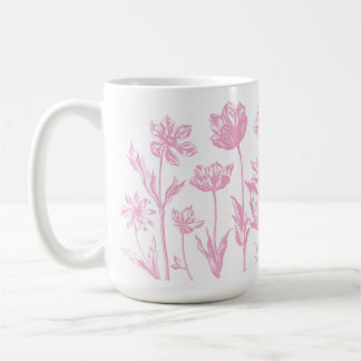 Etched Flowers (Pink) Fine Art Coffee Mug